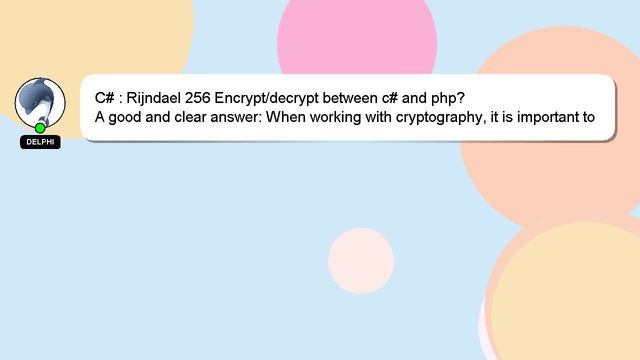 C# : Rijndael 256 Encrypt/decrypt between c# and php? смотреть онлайн
