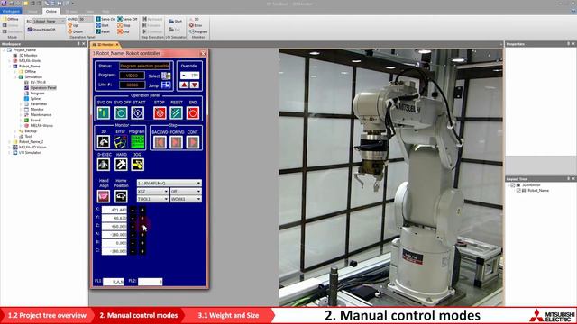 Robot Melfa programming – Lesson 2 Manual control modes смотреть онлайн