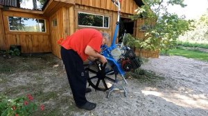 Замена колес на грунтозацепы. Мотоблок НЕВА МБ2.