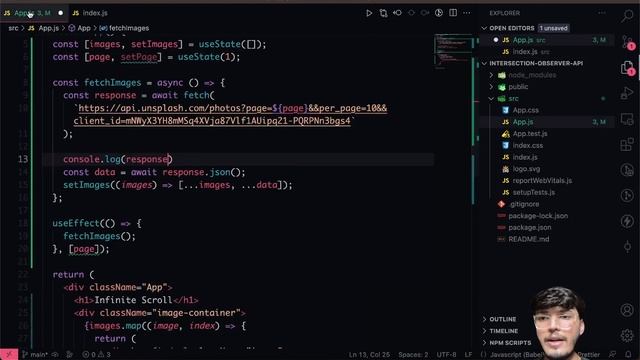 Infinite Scroll Using Intersection Observer API | React смотреть онлайн