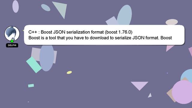 C++ : Boost JSON serialization format (boost 1.76.0) смотреть онлайн