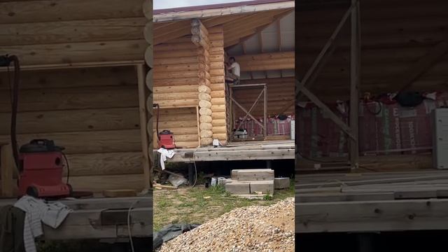 Шлифовка брёвна без пыли смотреть онлайн