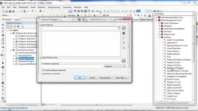 Convertir dwg a shape en ArcGis смотреть онлайн