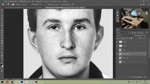 Ретушь фото на памятник для гравировки. Простое фото.