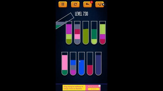 Water Sort Puzzle - Color Liquid Sorting Game Level 730 Solution смотреть онлайн
