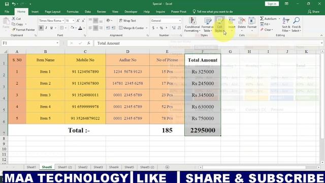 Cell Formatting In Exclel | Advance Excel Hinid | Excel Formuls | ExcelTutorials | Maa Technology | смотреть онлайн