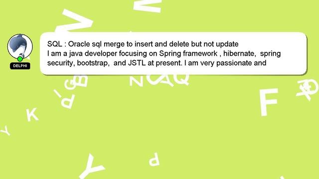 SQL : Oracle sql merge to insert and delete but not update смотреть онлайн