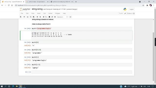 String slicing in Python смотреть онлайн