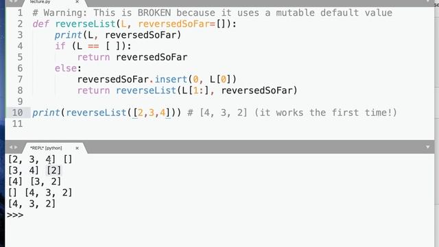 recursion part1 step5 4 no mutable default values смотреть онлайн