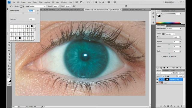 Changing Eye Color - PhotoShop Tutorial HD смотреть онлайн