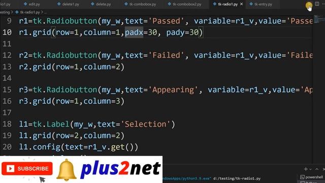 Managing Radio buttons in Tkinter GUI by setting and reading selected values with options to disabl смотреть онлайн