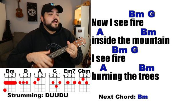 I SEE FIRE - Ed Sheeran (Ukulele Play Along with Chords and Lyrics) смотреть онлайн