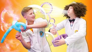 МЫЛЬНЫЕ ПУЗЫРИ и ШАРИКИ в лаборатории! Веселые уроки в шоу Тесла. Видео про игры и опыты по химии