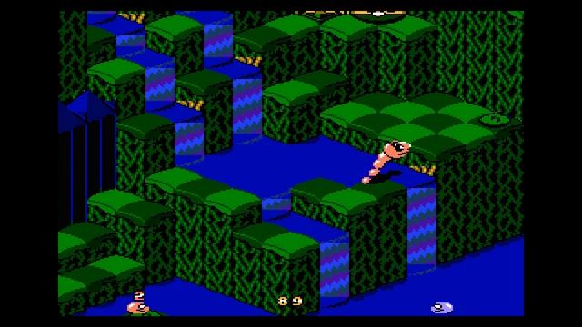 Небольшое прохождение игры "Snake Rattle'n Roll" на "Nintendo" (Dendy) . смотреть онлайн