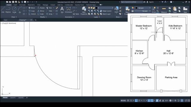 Autocad 2021 How to create a Floor Plan смотреть онлайн