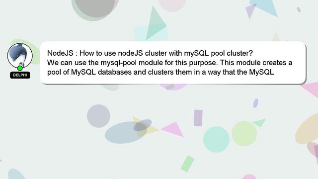 NodeJS : How to use nodeJS cluster with mySQL pool cluster? смотреть онлайн
