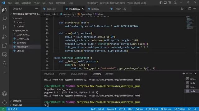 Asteroids Destroyer Game using #python - Part 2 - No Talking #programming #coding #games смотреть онлайн