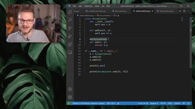 Python @staticmethod vs @classmethod - What's the difference? смотреть онлайн
