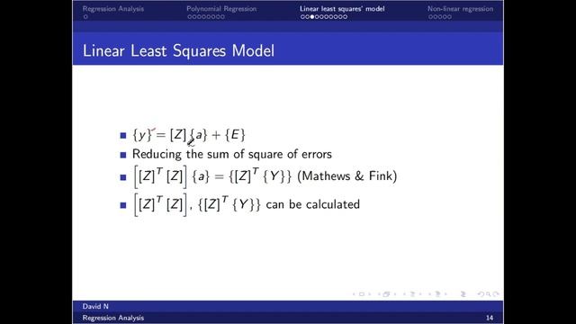 Polynomial regression, general linear least squares method, non-linear regression смотреть онлайн