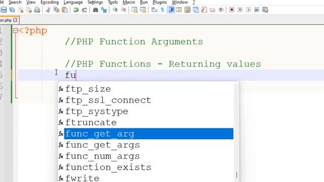 PHP Function passing arguments and returning values смотреть онлайн