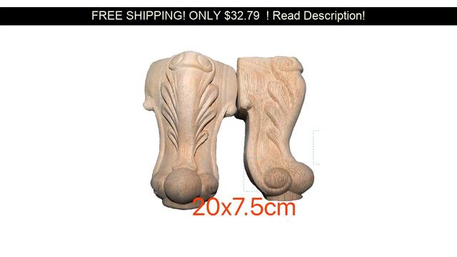 4PCS 20x7.5cm Solid Wood Furniture Table Feet Foot Wood Carving Rose Flower Legs смотреть онлайн