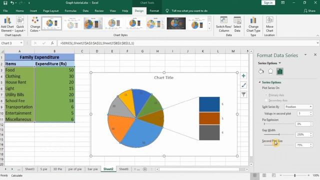 Bar of Pie Chart in Excel смотреть онлайн