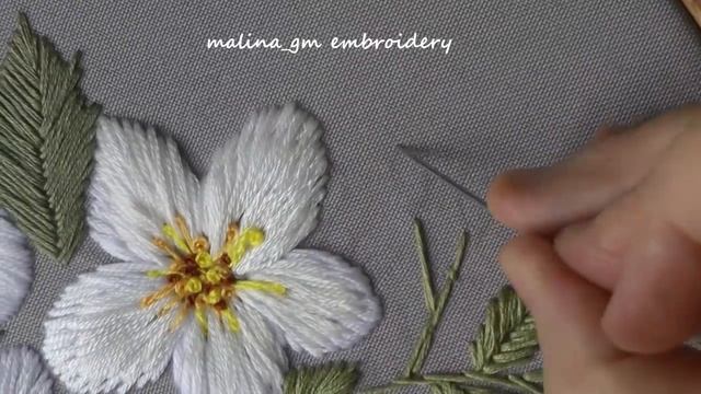 Jasmine Flowers |Hand Embroidery |Satin Stitch | | Flower still life смотреть онлайн