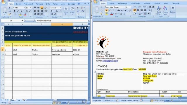 Invoice Generator : - VBA Word automation смотреть онлайн