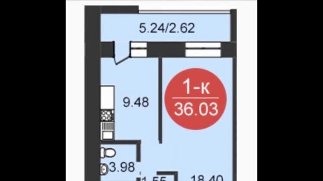 Однокомнатная квартира в новостройке, 7 этаж, ЖК Династия