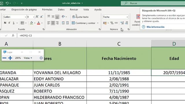 Como calcular la edad con fecha de nacimiento en Excel смотреть онлайн