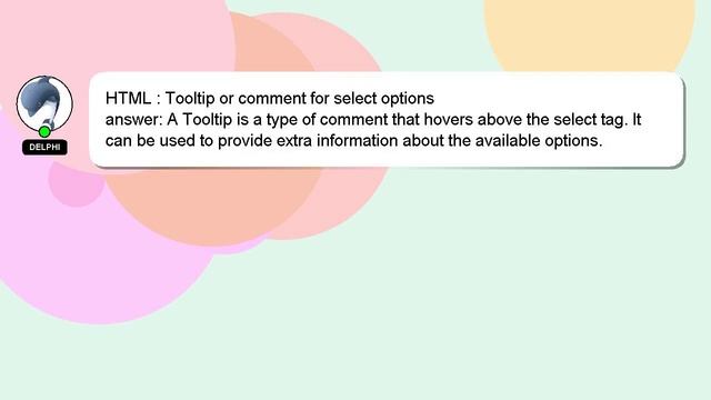 HTML : Tooltip or comment for select options смотреть онлайн
