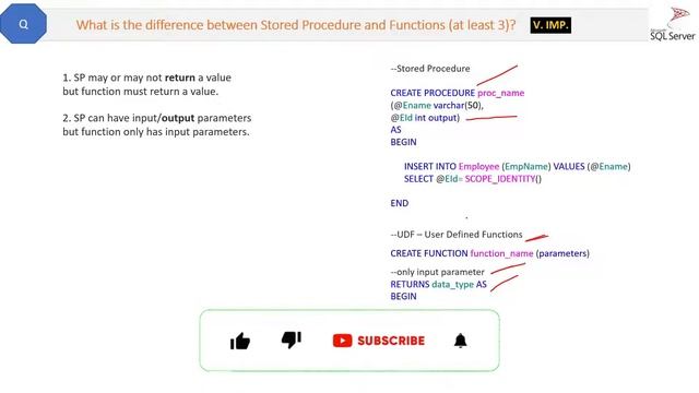 What is the difference between Stored Procedure and Functions ? смотреть онлайн