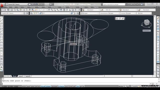 How to create a 3D model of a part using AutoCAD 2011 part 1 смотреть онлайн