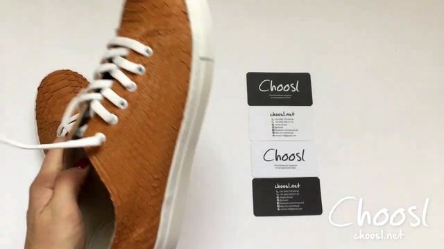 Питоновые кеды из кожи охрового оттенка — Choosl смотреть онлайн