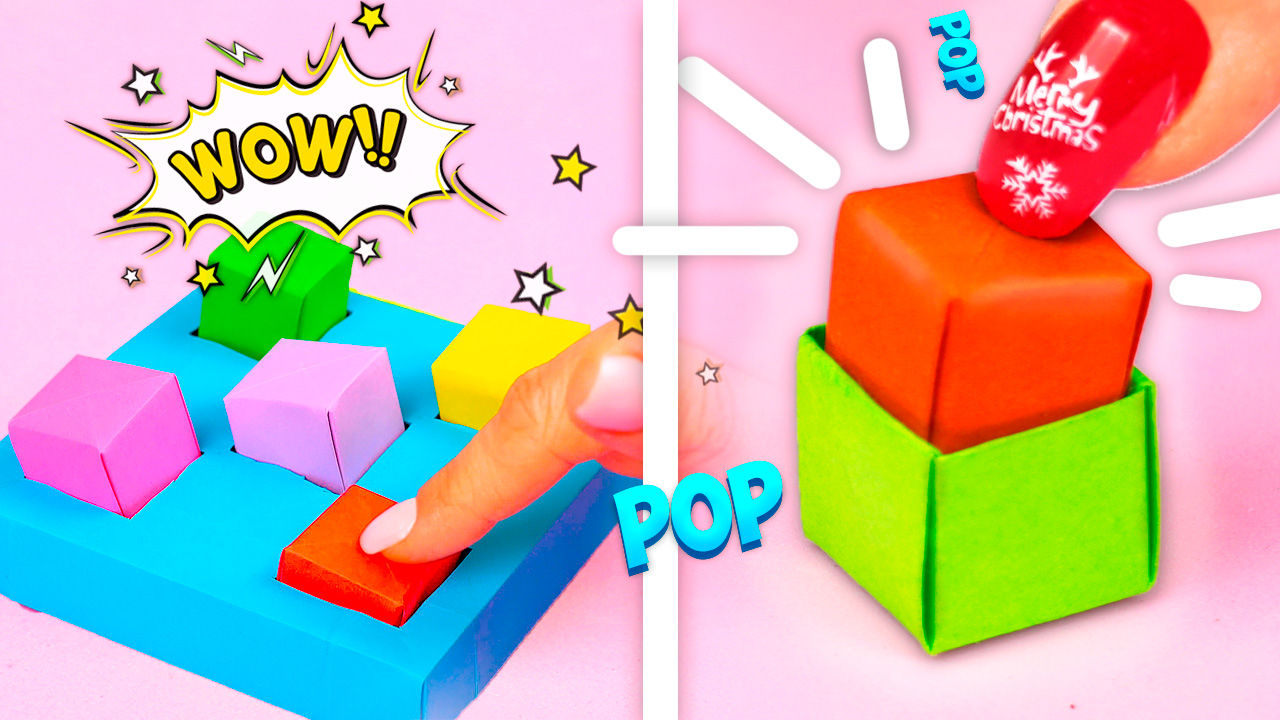 2 Идей как сделать Поп ит из бумаги без клея Оригами поделки смотреть онлайн