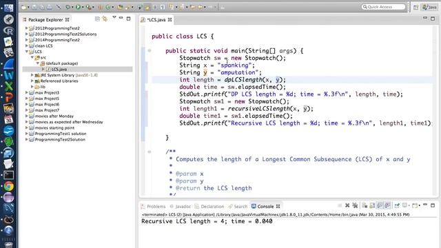 Developing a Java Dynamic Programming Solution for Longest Common Subsequence смотреть онлайн