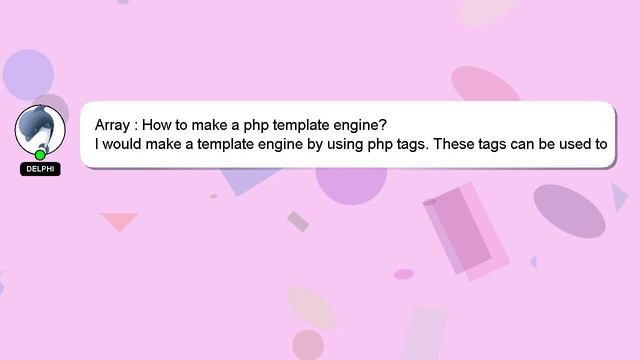 Array : How to make a php template engine? смотреть онлайн