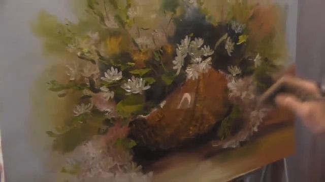 Видеоурок Сахарова Как научиться рисовать ромашки живопись для начинающих, уроки смотреть онлайн