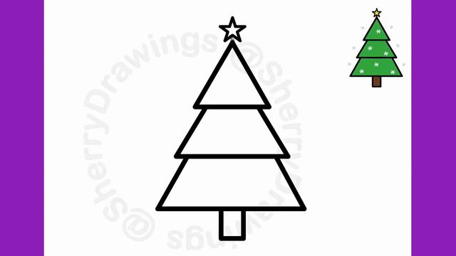 HOW TO DRAW A CHRISTMAS TREE EASY | CHRISTMAS DRAWING смотреть онлайн