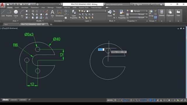 AUTOCAD PRACTICE DRAWING FOR MECHANICAL ENGINEERING . смотреть онлайн