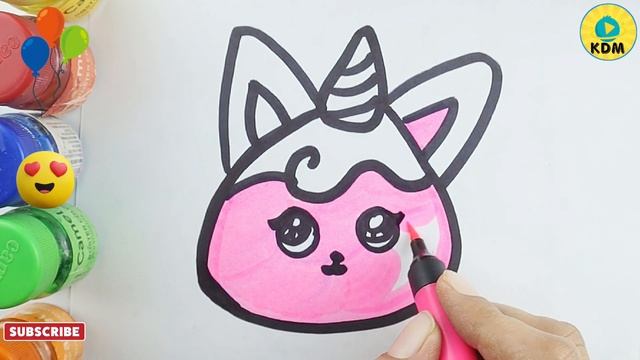 HOW TO DRAW A UNICORN KITTY | EASY DRAWING FOR KIDS| STEP BY STEP| LEARN COLORING| LEARN TO DRAWIN смотреть онлайн