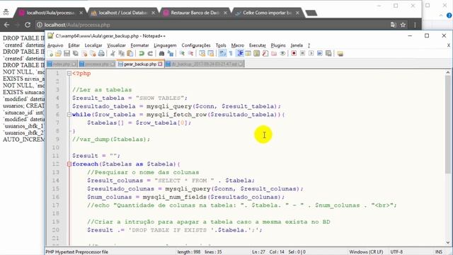 Como exportar base de dados com PHP e MySQLi смотреть онлайн