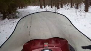 мини поездка по лесу на снегоходе artic cat wt 660 turbo