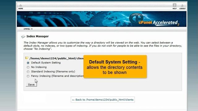 cPanel's Index Manager смотреть онлайн