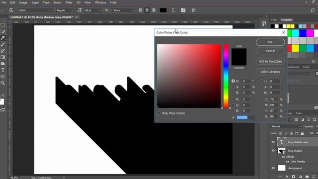 fastest way to make long shadow effect in Photoshop смотреть онлайн