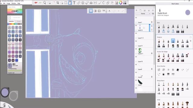 Halloween Digital Art Mike Wazowski Monsters University | SketchbookPro Graphic Art Software смотреть онлайн