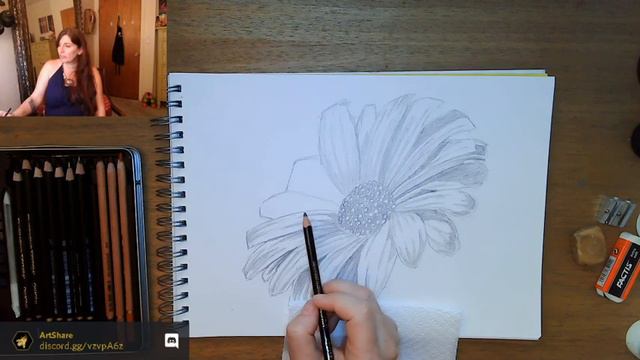 Art Lessons LIVE 44: Gerbera Daisy (drawing) смотреть онлайн