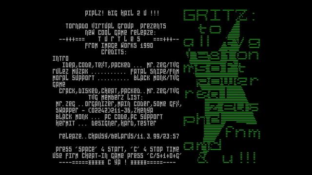 Turtles Crack Intro - Tornado Virtual Group [#zx spectrum] смотреть онлайн