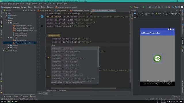 Full Screen Progress Bar in Android using Android Studio - Kotlin смотреть онлайн