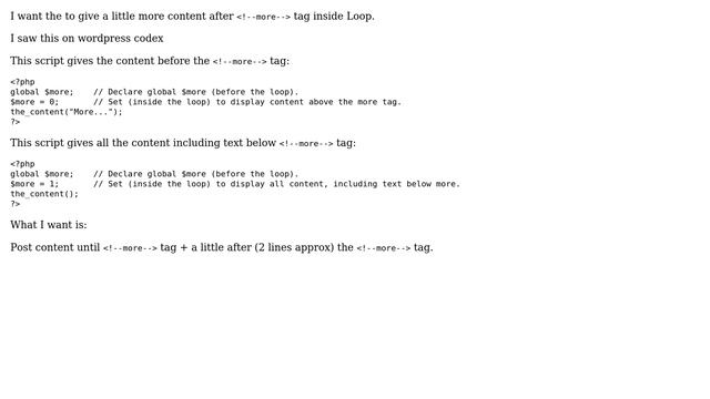 Wordpress: ＜?php the_content(); ?＞ to get a little more content after 'read more' inside loop смотреть онлайн